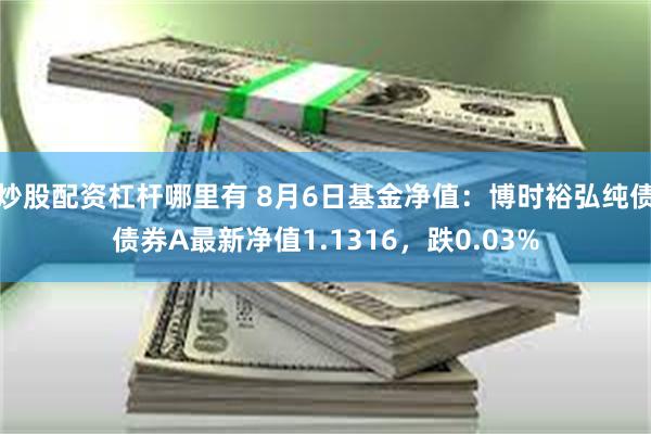 炒股配资杠杆哪里有 8月6日基金净值：博时裕弘纯债债券A最新净值1.1316，跌0.03%