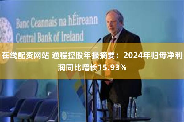 在线配资网站 通程控股年报摘要：2024年归母净利润同比增长15.93%